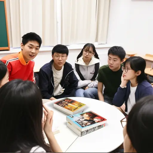 学生们在讨论死亡笔记中的基拉是否算英雄。