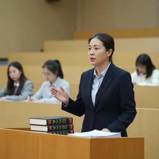 她在大学里讲授了十年法律。