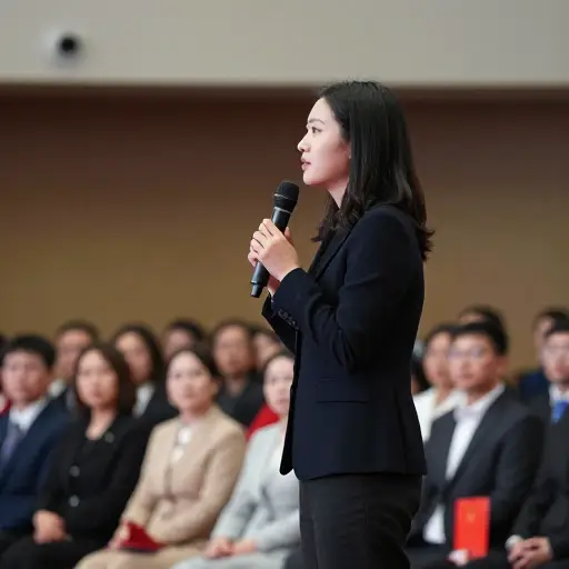 她在典礼上做了一个感人的演讲。