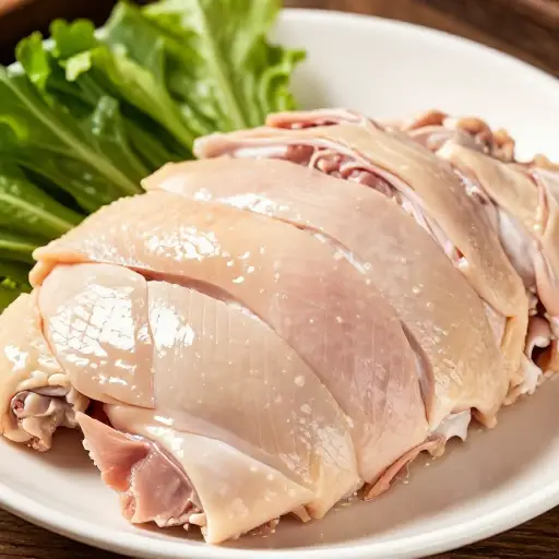 鸡肉煮得非常嫩。