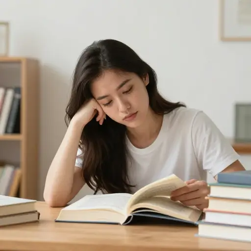 她读书很肤浅，只是为了完成，而不理解更深层的主题。