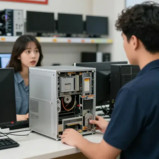 这家公司通过将旧电脑当作新电脑出售来欺骗顾客。