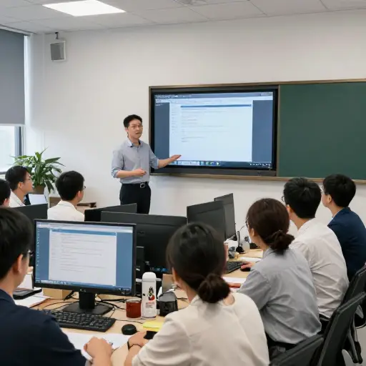 我们正在培训所有员工如何使用新的计算机系统。