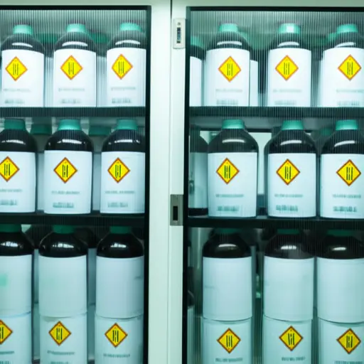 实验室里储存着各种危险的化学品。