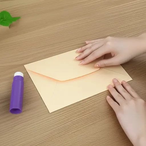 请把信封的封舌折好再粘起来。