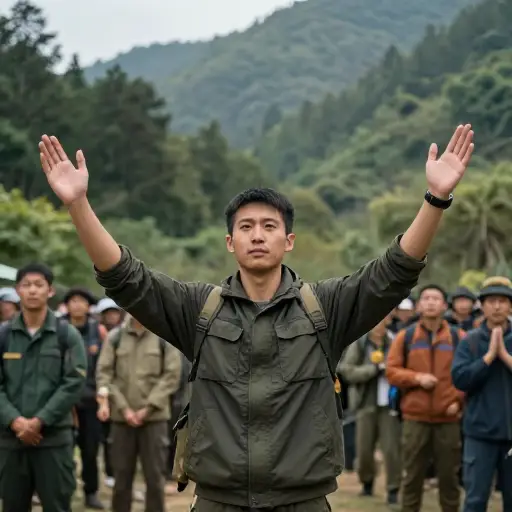 "我敦促你们保持冷静，等待救援队，" 马克自信地说。