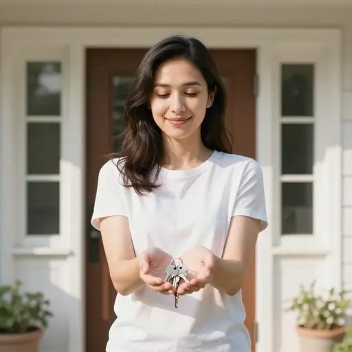 她终于付清了她的抵押贷款。