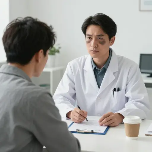 医生警告他，长期缺乏睡眠会导致体内能量的严重消耗。