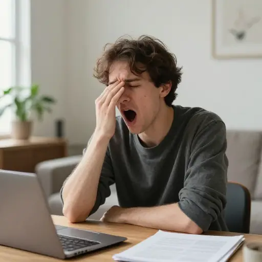我昨晚应该早点睡的，现在好困。