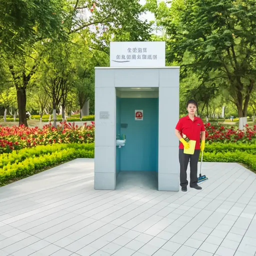 公园的公共厕所每天都有专人打扫。