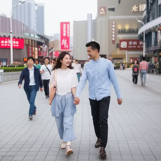 我们周末经常去市中心购物和看电影。