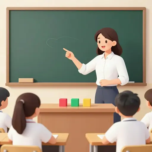 她正在向全班介绍一种新的英语教学方法。