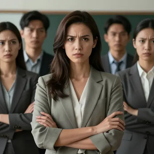 她说她会坚持自己的立场，不会迫于压力而离开。