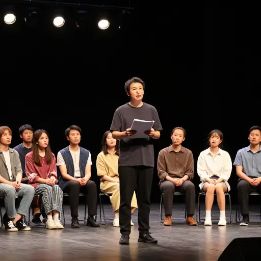 导演要求演员们再次排练最后一场戏。