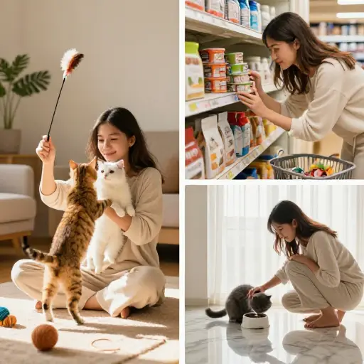 她非常爱她的猫。