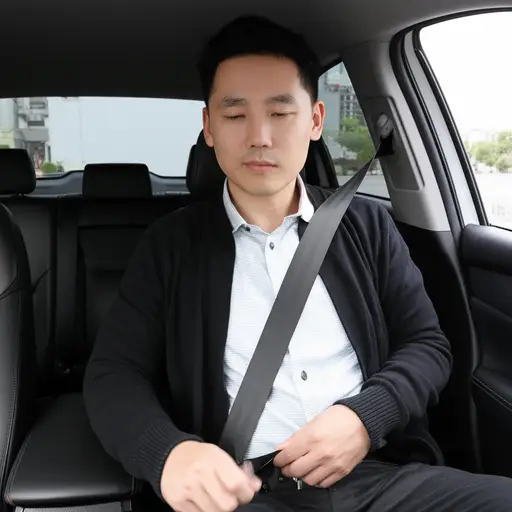 他赶紧把安全带系好。