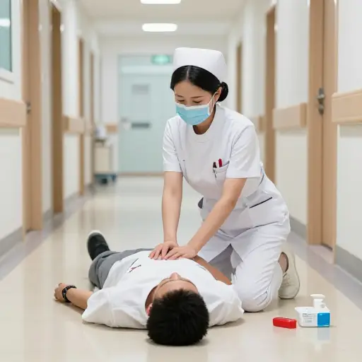 事故发生时，那位护士保持了冷静并立即进行了急救。