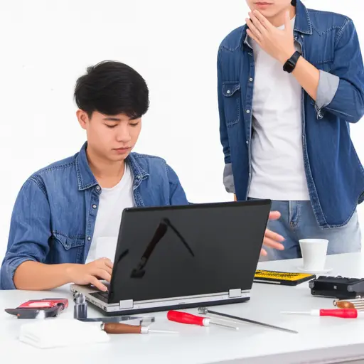 他坚持要自己修理电脑，不让别人帮忙。