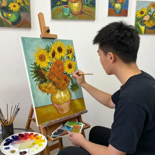 艺术家常常模仿著名画家的风格来发展自己的技巧。
