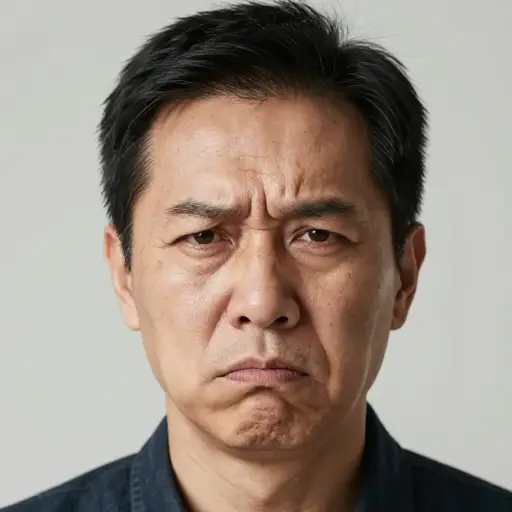 当你叫他中年时，他看起来被冒犯了。