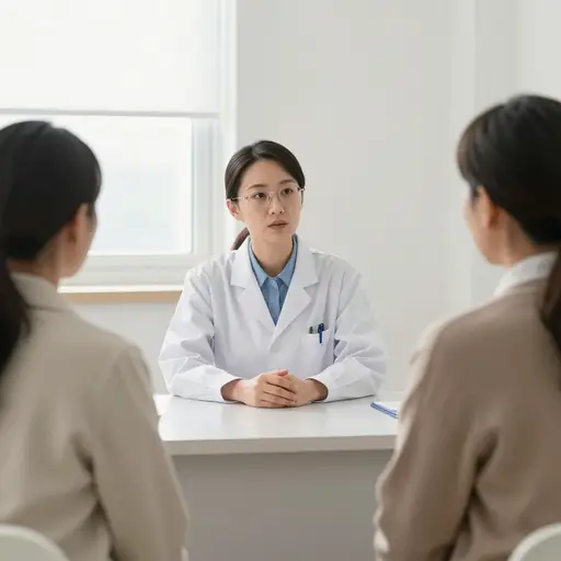外科医生冷静客观地向焦虑的家属复述了扫描结果。