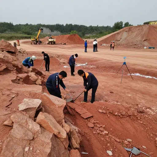 地质调查显示该地区有大量的铁矿沉积。