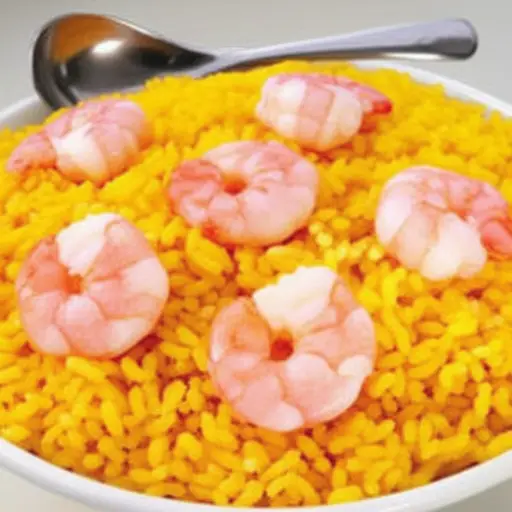 这道炒饭里放了很多虾仁，非常美味。