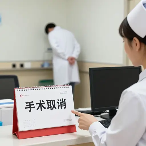 他原定周二做手术，但因医生生病被取消了。