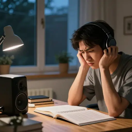 请把音乐关小点，那么吵我没法集中注意力。
