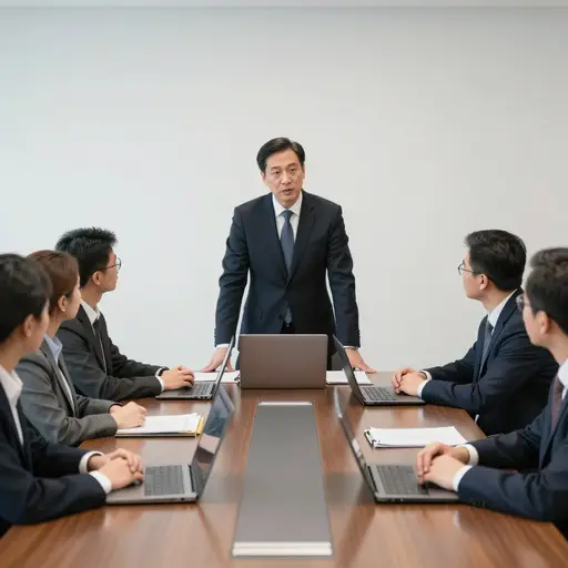 这位高级职员在会议上宣布了公司的新政策。