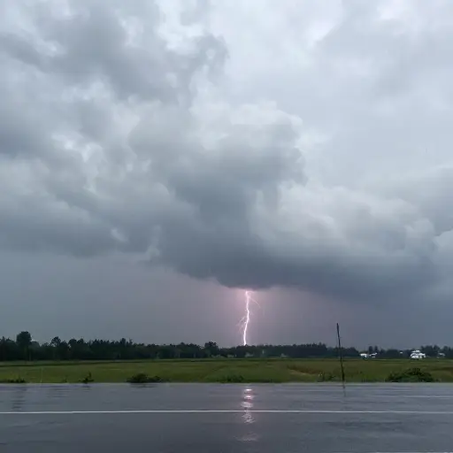 天气预报预测今天下午该地区将有分散的雷阵雨。