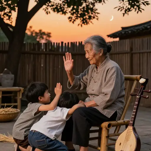 奶奶给我们讲了牛郎织女的故事。