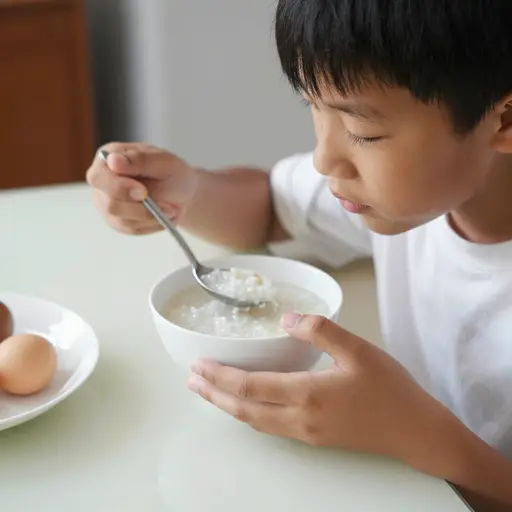 我早餐通常喝粥。
