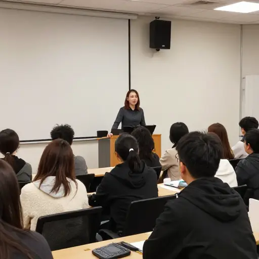 一群人聚集起来听她演讲。