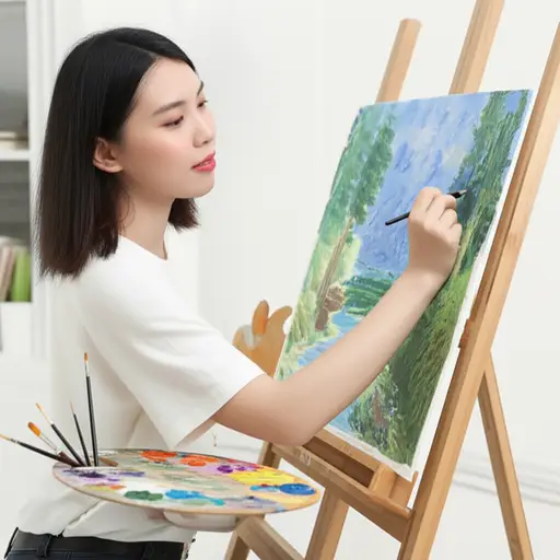 她决定把绘画作为新爱好。