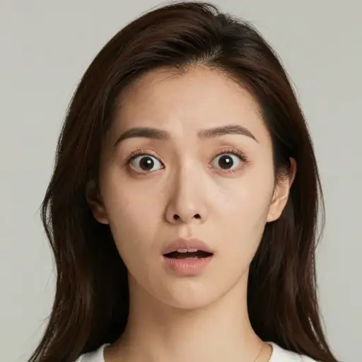 听到这个消息，她惊讶地扬起了眉毛。