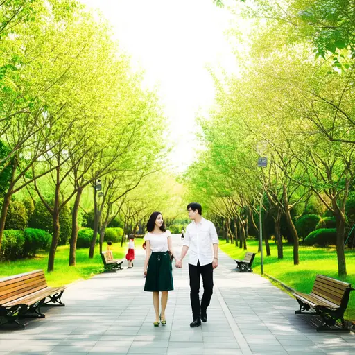 周末我们喜欢去公园散步来放松身心。