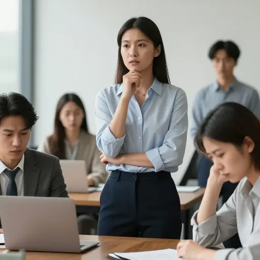 她用居高临下的语气说话，让人感觉很不舒服。
