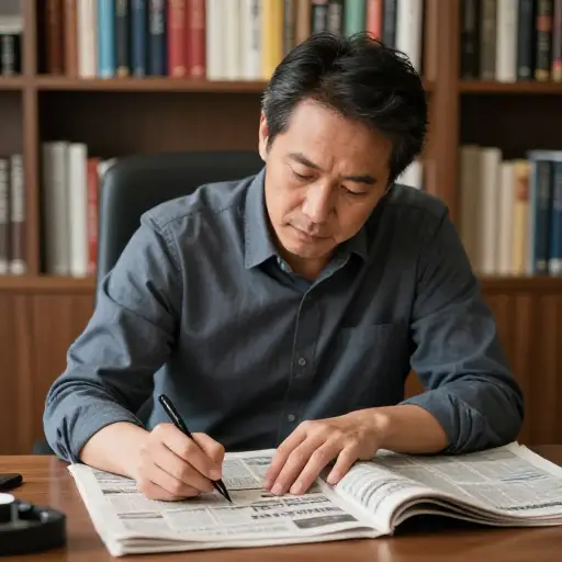 他在一家主要报纸担任文学评论家。