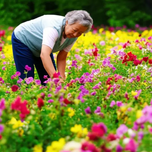 我奶奶喜欢在她的花园里种花。