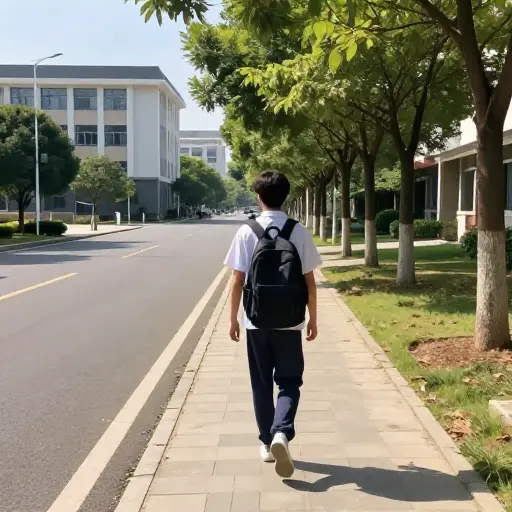 步行去学校大约需要二十分钟。