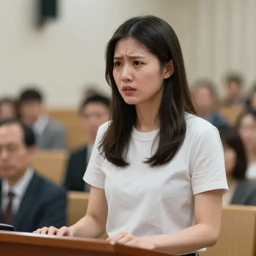 一想到公开演讲，她就感到脊背发凉。