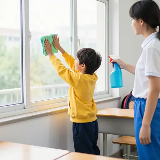 让我来擦窗户吧。