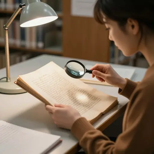 凭借语文学的学识，这位研究员将这部手稿的年代确定为九世纪。