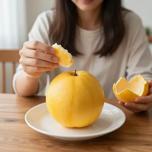 她午饭吃一个橙子。