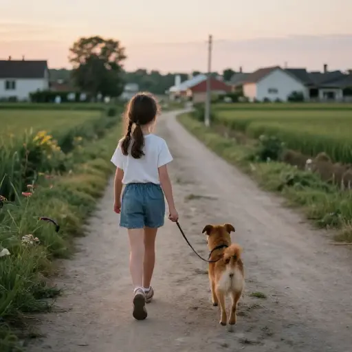 小女孩跟着那只狗回了家。