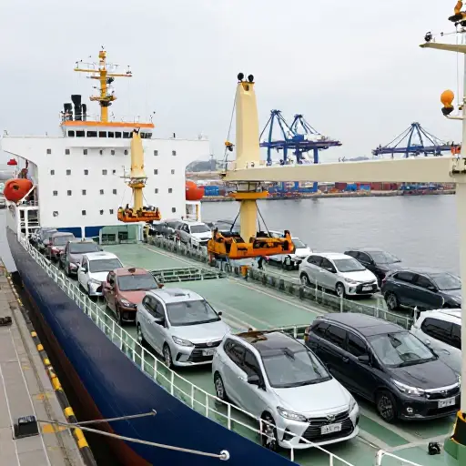 我们从日本进口大量汽车。