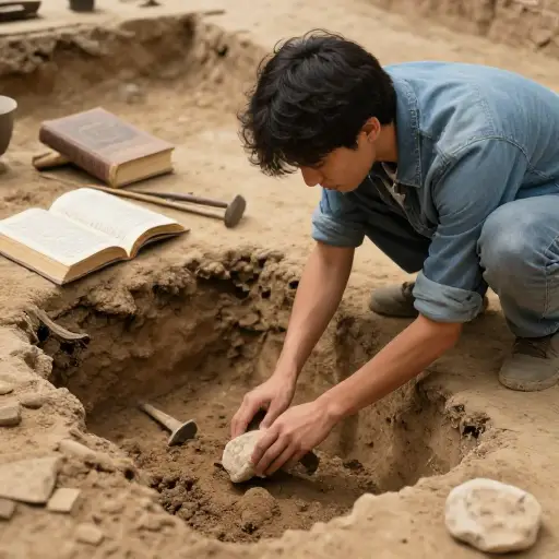 要成为一名考古学家，必须学习古代历史和田野发掘技术。