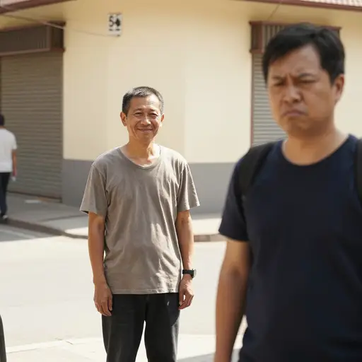 那个陌生人的笑容让我感到有些诡异。