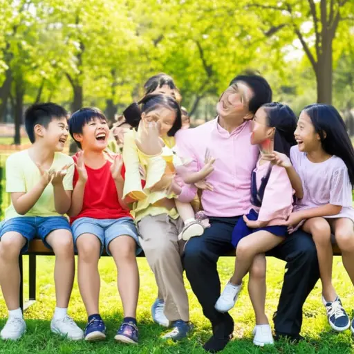 他总是讲笑话逗孩子们开心。
